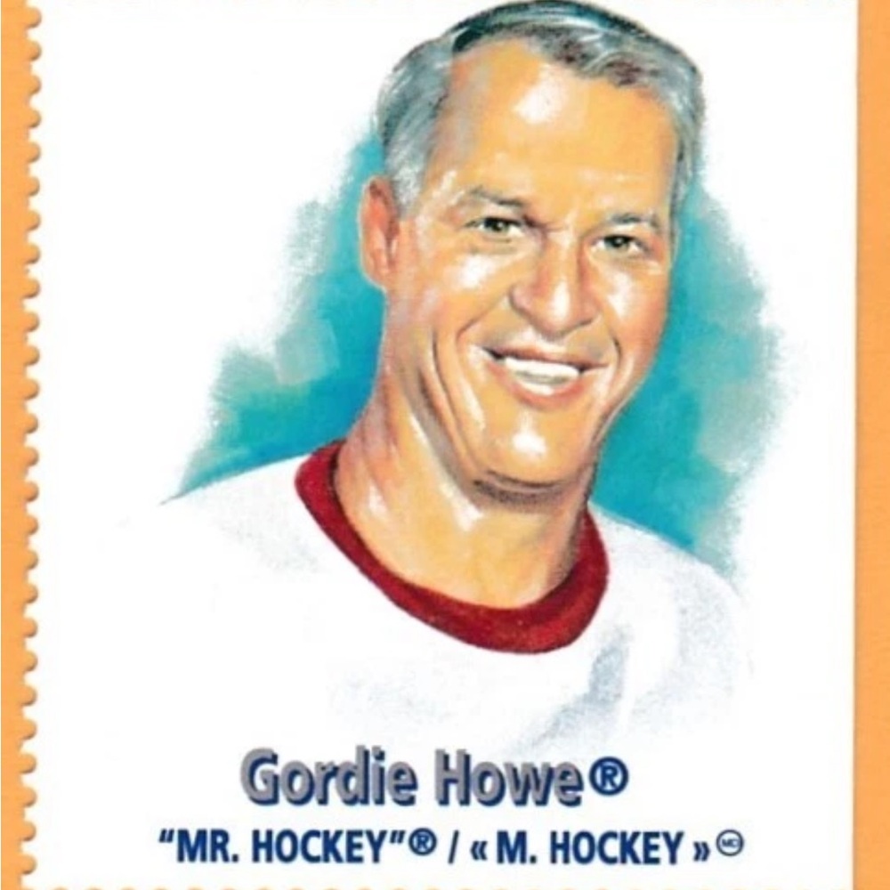 Gordie Howe 2000 25th Anniversary Detroit Red Wings Hockey Stamp Card